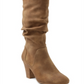 XOXO Women's Slouch Stacked Heel Boots Brown Size 8.5