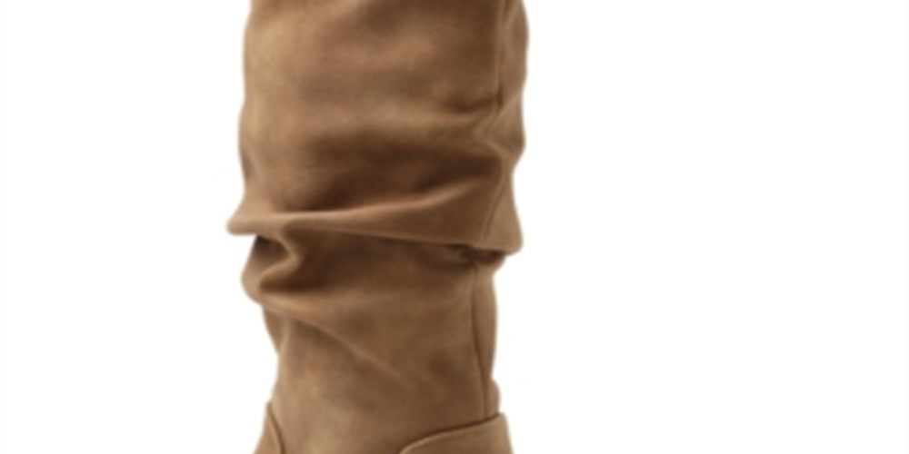 XOXO Women's Slouch Stacked Heel Boots Brown Size 8.5
