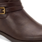 Style & Co Women's Buckle Accent Padded State Round Toe Block Heel Zip up Booties Brown 5 M