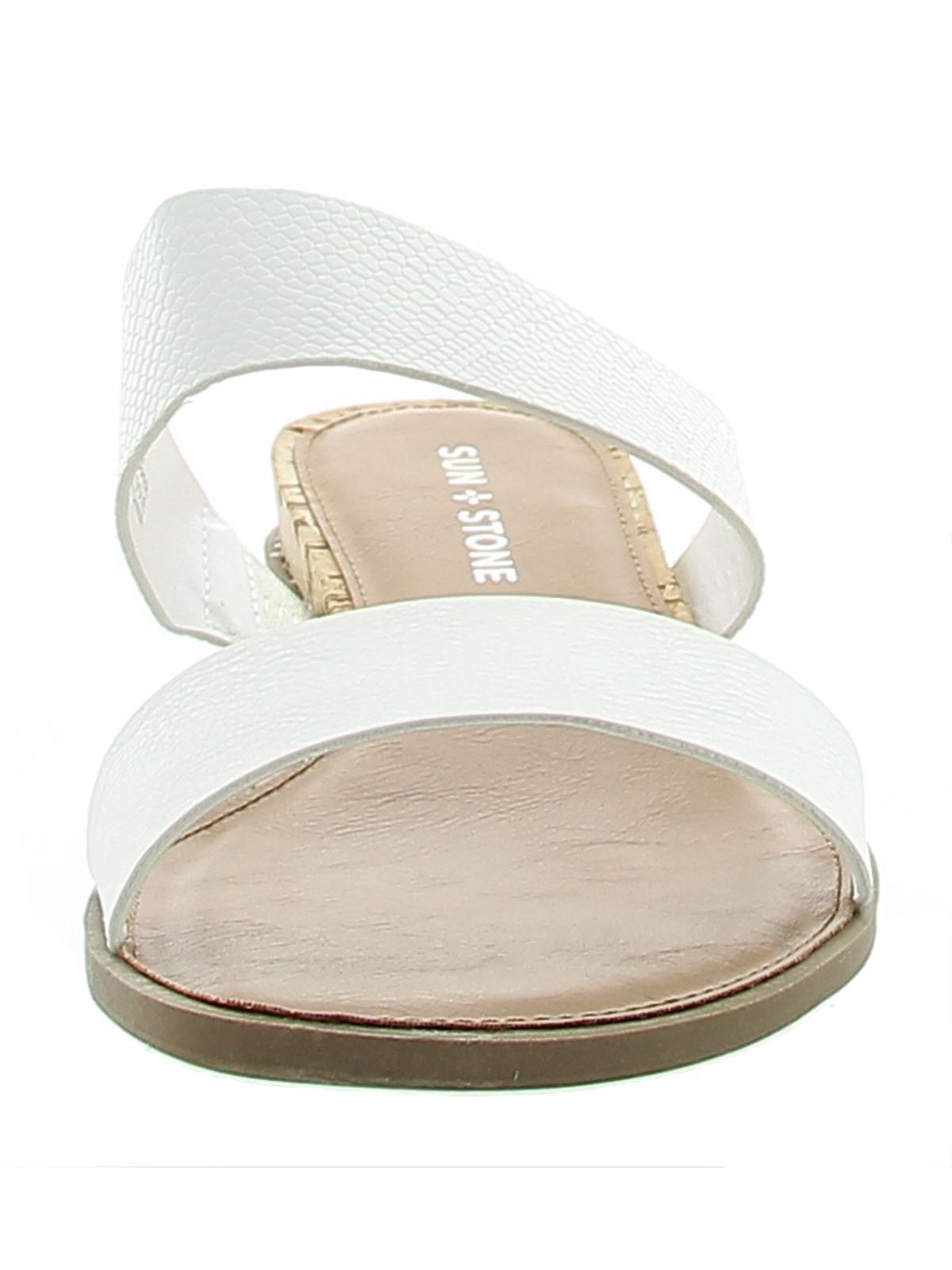 Sun + Stone Women's Easten Slide Sandals Shoes White Size 7 M
