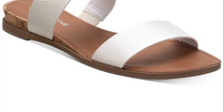 Sun + Stone Women's Easten Slide Sandals Shoes White Size 7 M