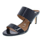 Calvin Klein Women's Croc Embossed Cecily Patent Leather Stiletto Slide Sandals Navy Size 7M