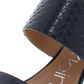 Calvin Klein Women's Croc Embossed Cecily Patent Leather Stiletto Slide Sandals Navy Size 7M