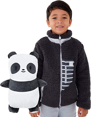 Cubcoats Character Transforming 2 in 1 Super Soft Sherpa Jacket, Kids Sherpas Jackets with Zipper Black Unisex