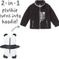 Cubcoats Character Transforming 2 in 1 Super Soft Sherpa Jacket, Kids Sherpas Jackets with Zipper Black Unisex