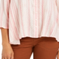 Style & Co Women's Printed Swing Blouse Pink Size Small