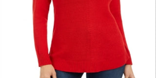 Charter Club Women's V Neck Sweater Red Size Medium