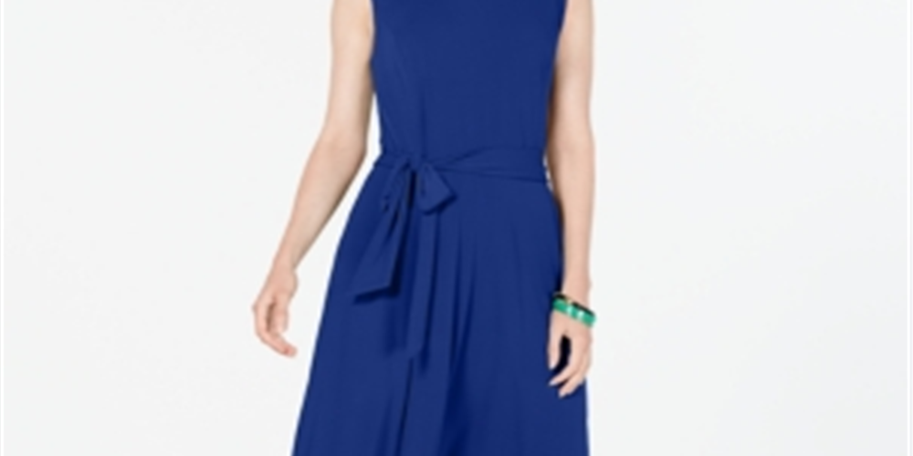 Charter Club Women's Fit & Flare Party MIDI Dress Blue Size X-Small