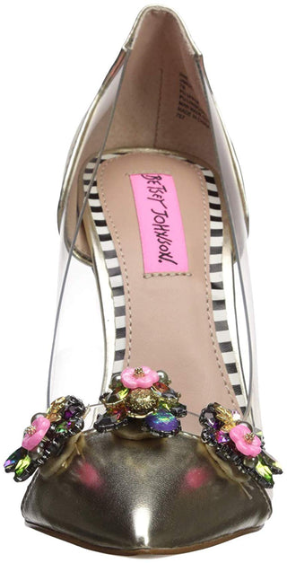 Betsey Johnson Women's Jane Fabric Pointed Toe Special Occasion Slide Sandals Yellow Size 7.5