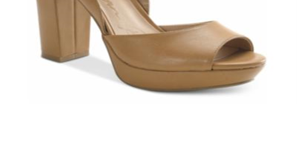 American Rag Women's Areeta Open Toe Ankle Strap Classic Pumps Tan Size 7 M