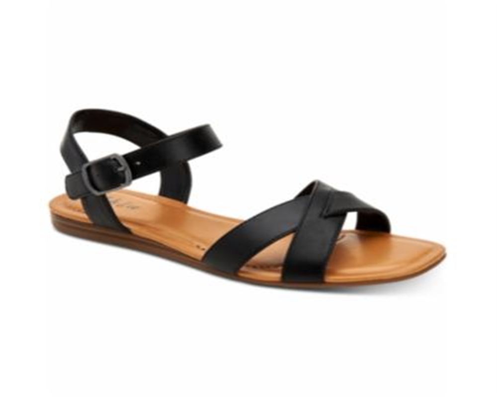 Style & Co Women's Antoniap Strappy Ankle STrap Flat Sandals Black Size 6 M