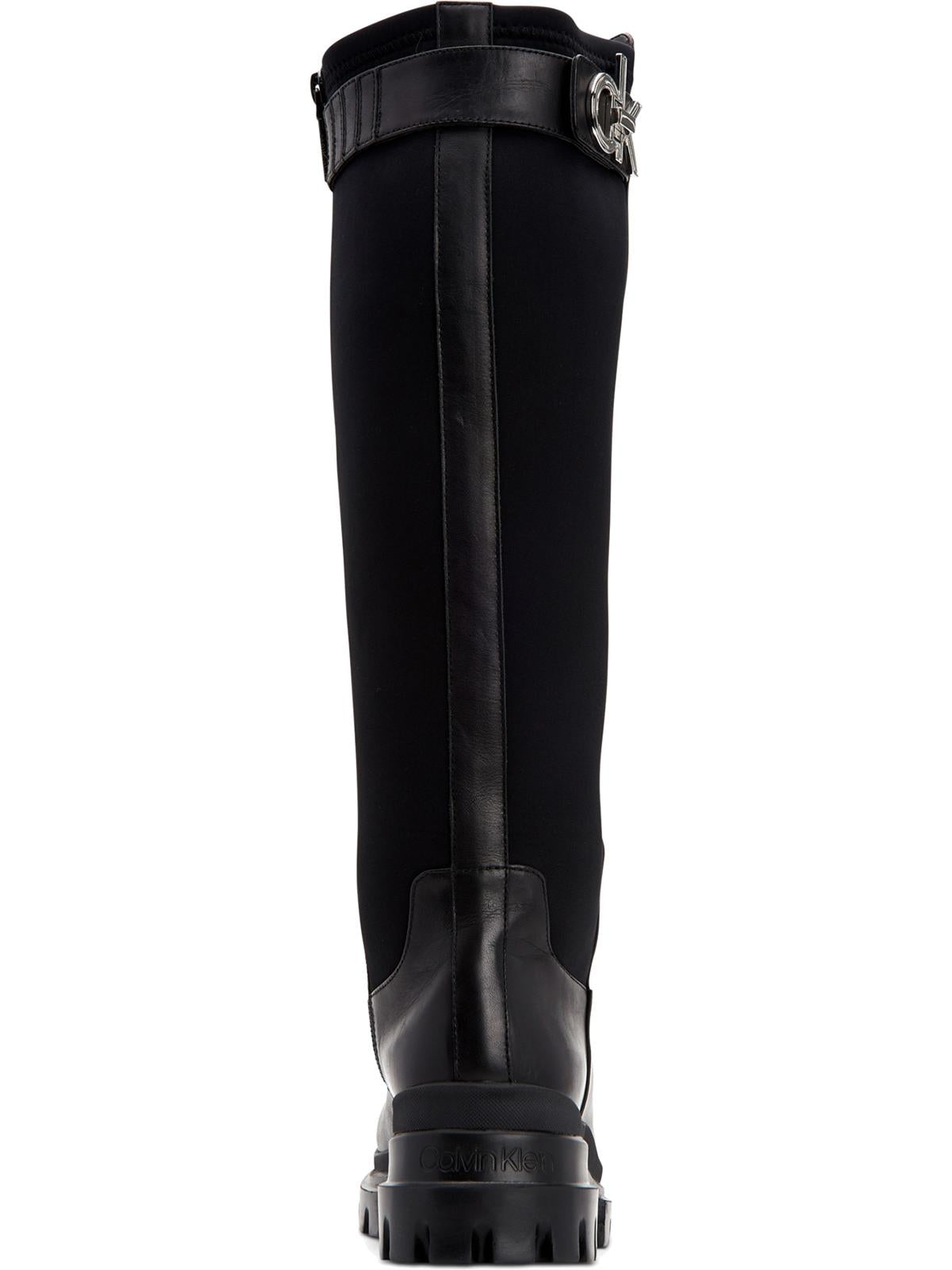 Calvin Klein Women's Lonie Chunky Tall Riding Boots Black Size 9 Medium