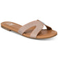 Material Girl Women's Acelina Fabric Open Toe Casual Slide Sandals Silver Size 7.5M