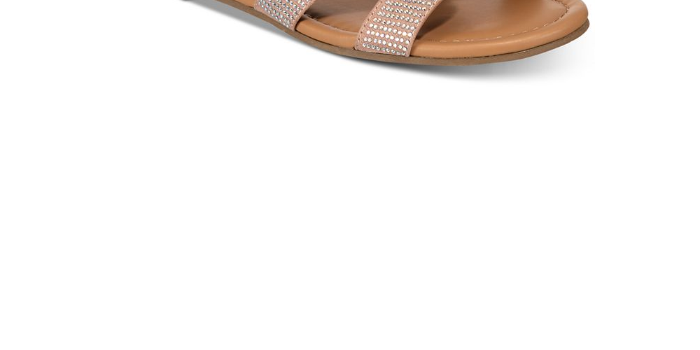 Material Girl Women's Acelina Fabric Open Toe Casual Slide Sandals Silver Size 7.5M