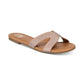 Material Girl Women's Acelina Fabric Open Toe Casual Slide Sandals Silver Size 7.5M