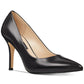 NINE WEST Womens Cushioned Pointed Toe Stiletto Slip-on Leather Dress Heels Black Size 8 M
