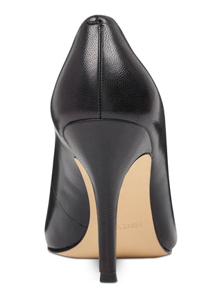 NINE WEST Womens Cushioned Pointed Toe Stiletto Slip-on Leather Dress Heels Black Size 8 M
