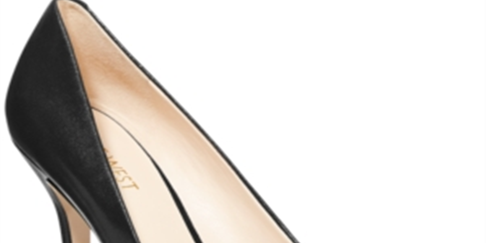 NINE WEST Womens Cushioned Pointed Toe Stiletto Slip-on Leather Dress Heels Black Size 8 M
