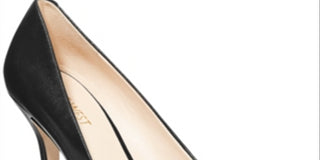 NINE WEST Womens Cushioned Pointed Toe Stiletto Slip-on Leather Dress Heels Black Size 8 M