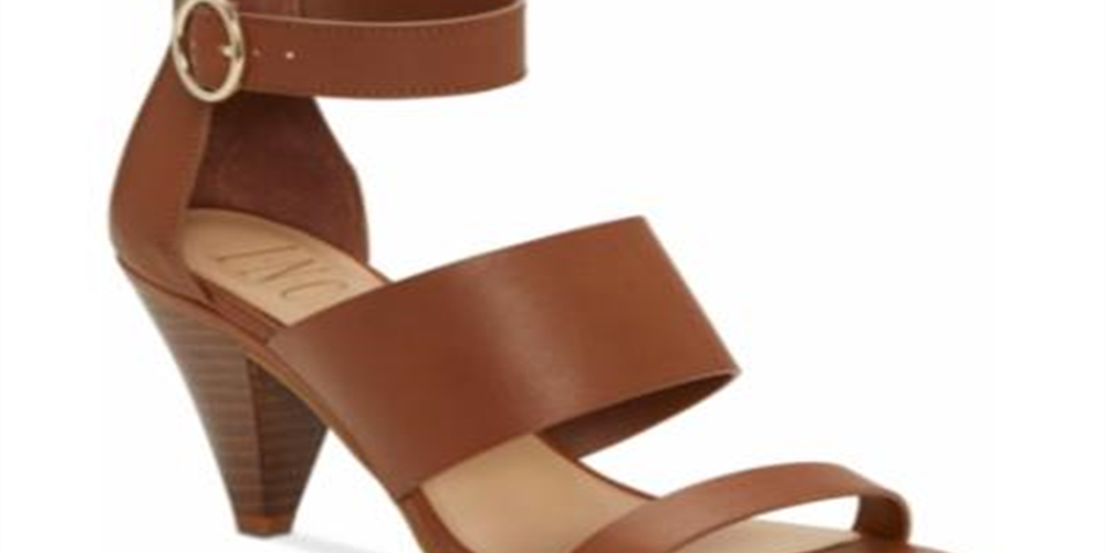 INC International Concepts Women's Strap Cushioned Gavi Almond Toe Cone Heel Zip up Dress Brown 7.5 M