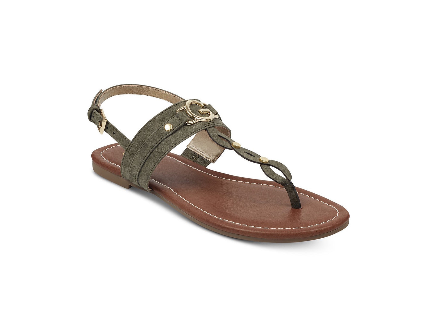 Guess Women's Links Open Toe Casual Slingback Sandals Green Size 5 M