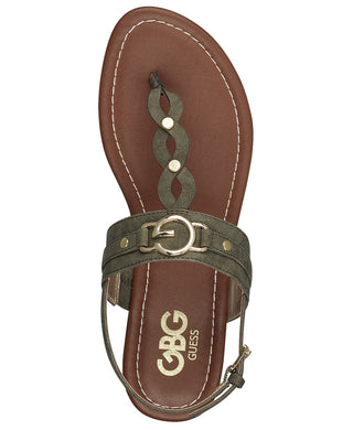 Guess Women's Links Open Toe Casual Slingback Sandals Green Size 5 M