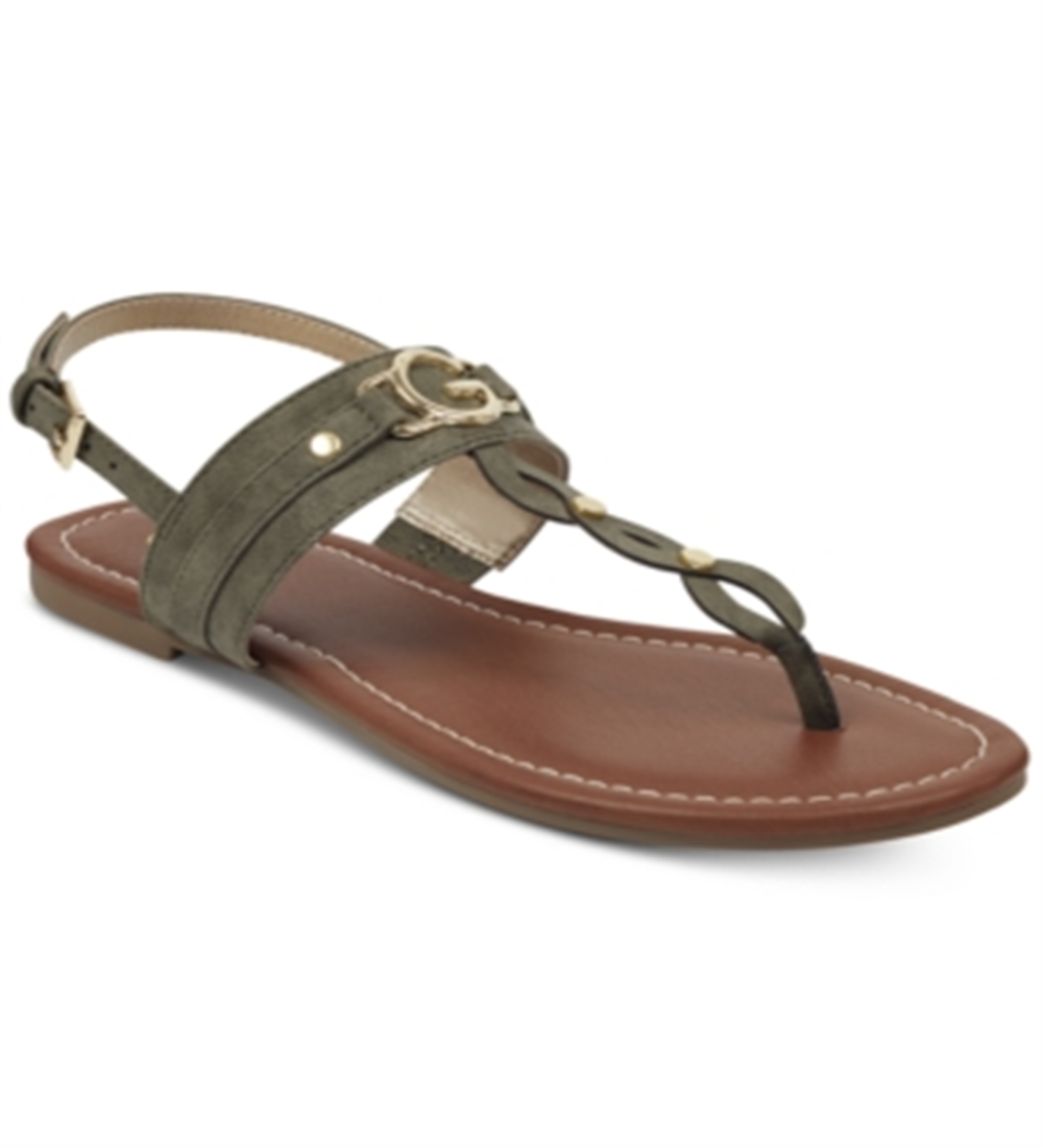 Guess Women's Links Open Toe Casual Slingback Sandals Green Size 5 M