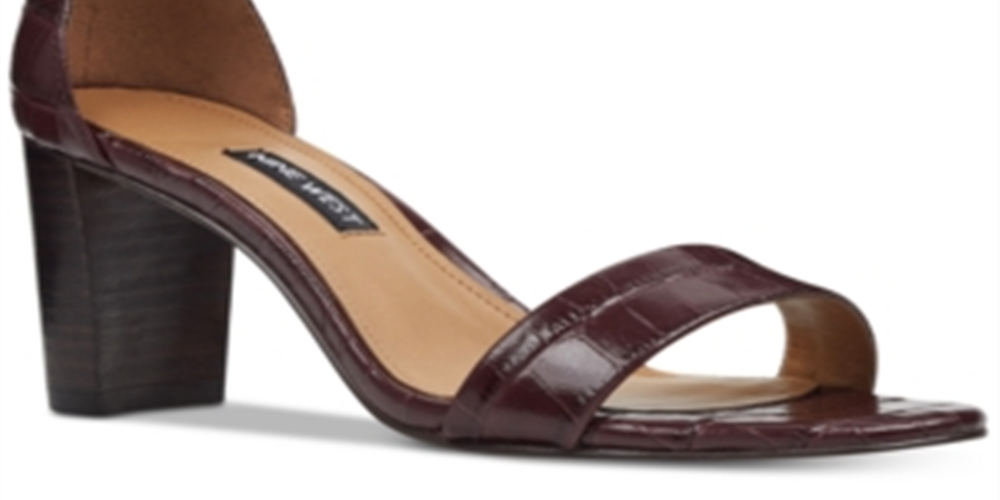 Nine West Women's Sandals Russet Pruce Suede Sandal Brown Size 7.5 M