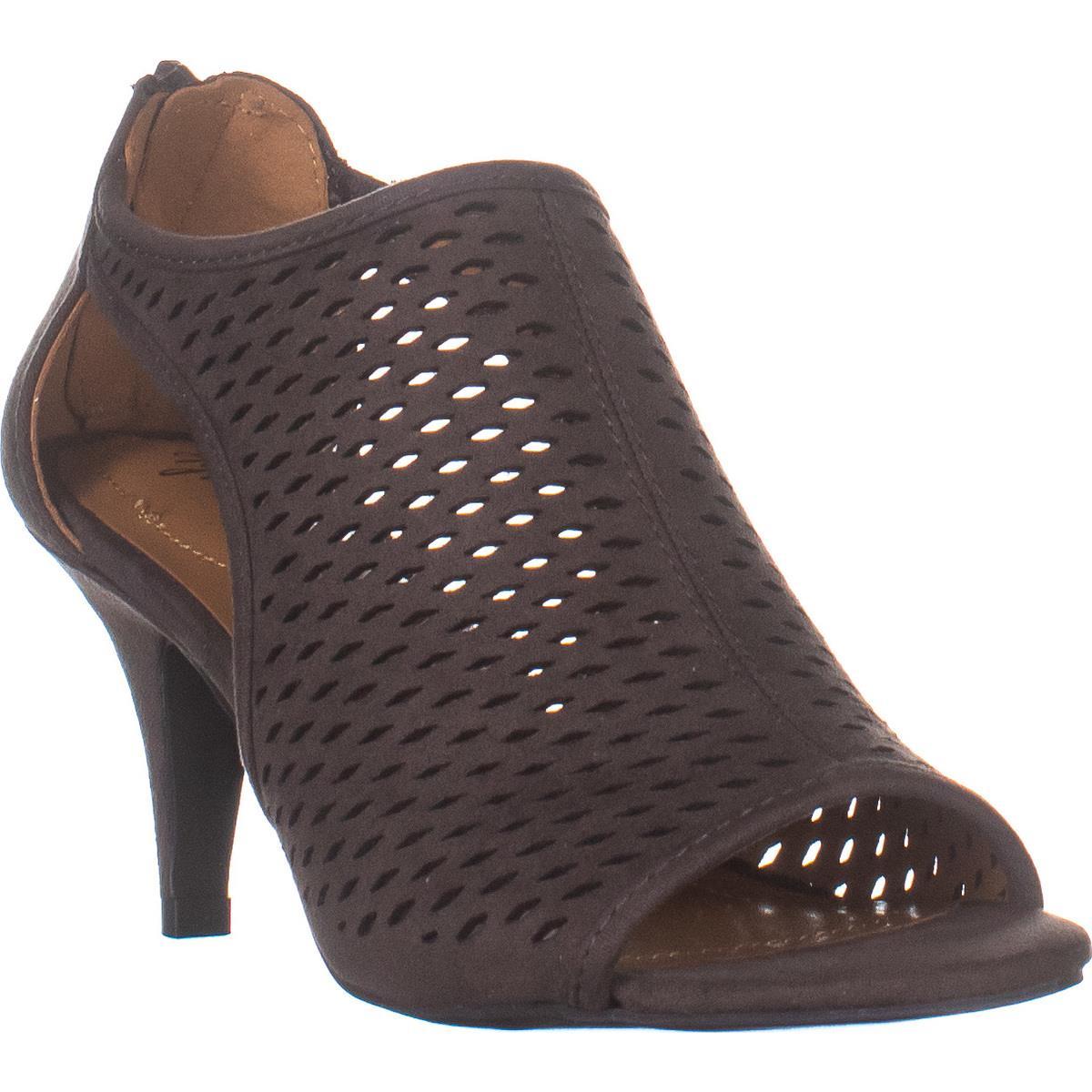 Style & Co Women's Haddiee Cut Out Ankle Peep Toe Heels Gray Size 6 M