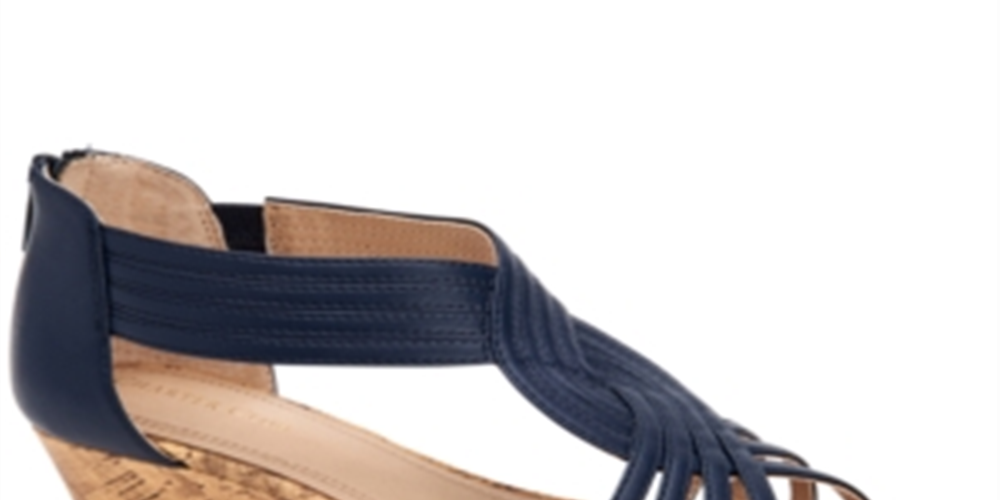 Charter Club Women's Ginifur Open Toe Casual Strappy Sandals Blue Size 8 M