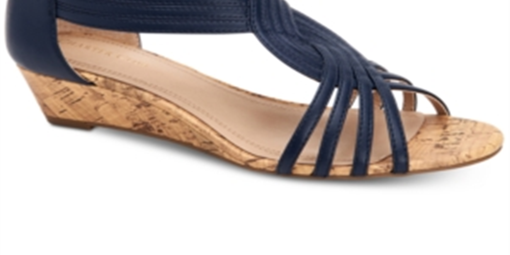 Charter Club Women's Ginifur Open Toe Casual Strappy Sandals Blue Size 8 M