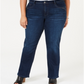 Style & Co Women's Tummy Control Straight Leg Jeans Blue Size 14W