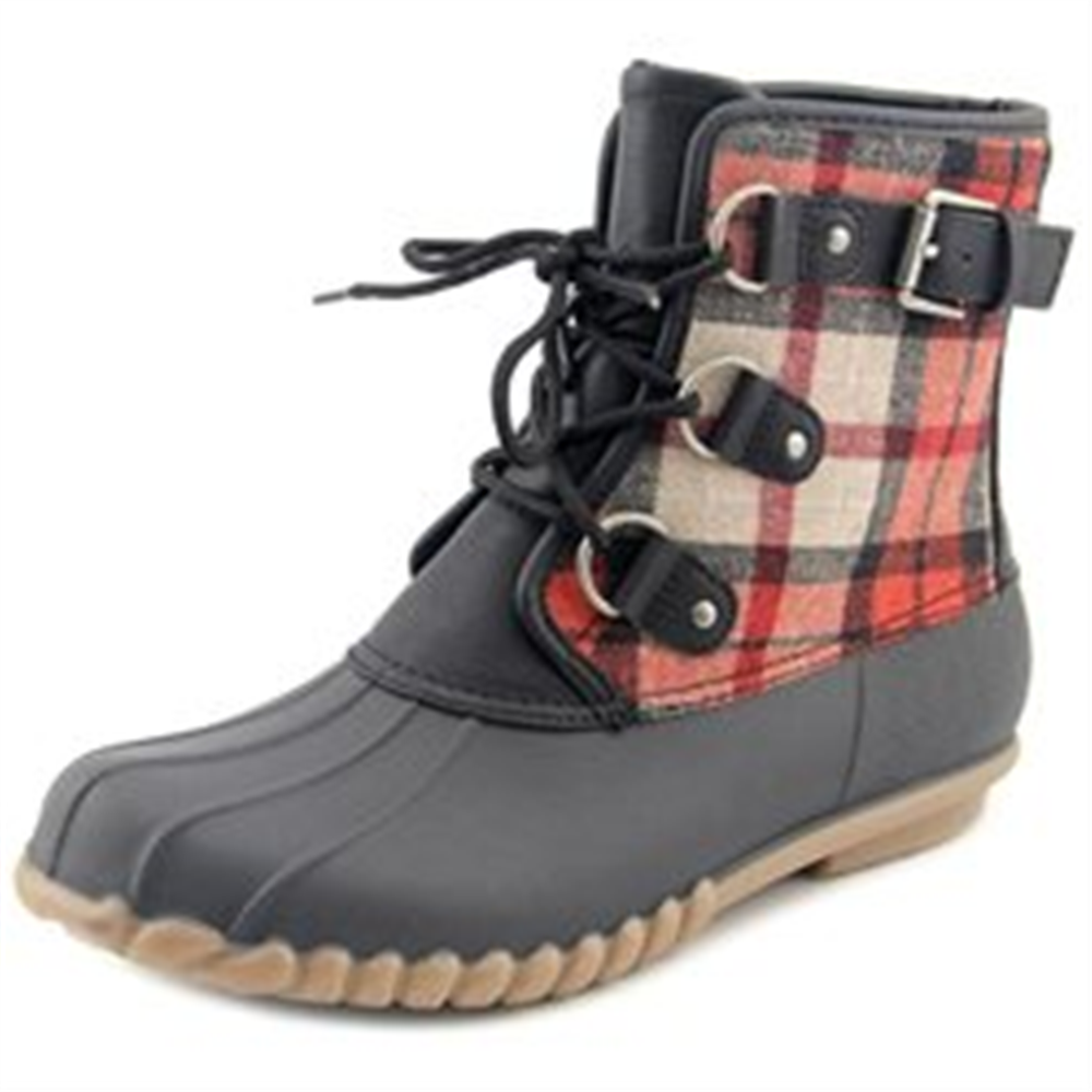 Baretraps Women's Fahn Plaid Snow Winter Boots Black Size 7 M