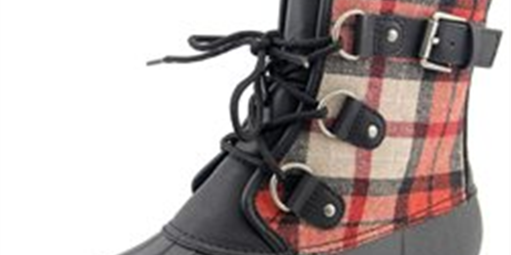 Baretraps Women's Fahn Plaid Snow Winter Boots Black Size 7 M