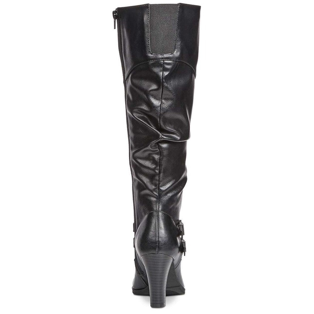 Style & Co Women's Almond Toe Knee High Fashion Boots Black Size 9M