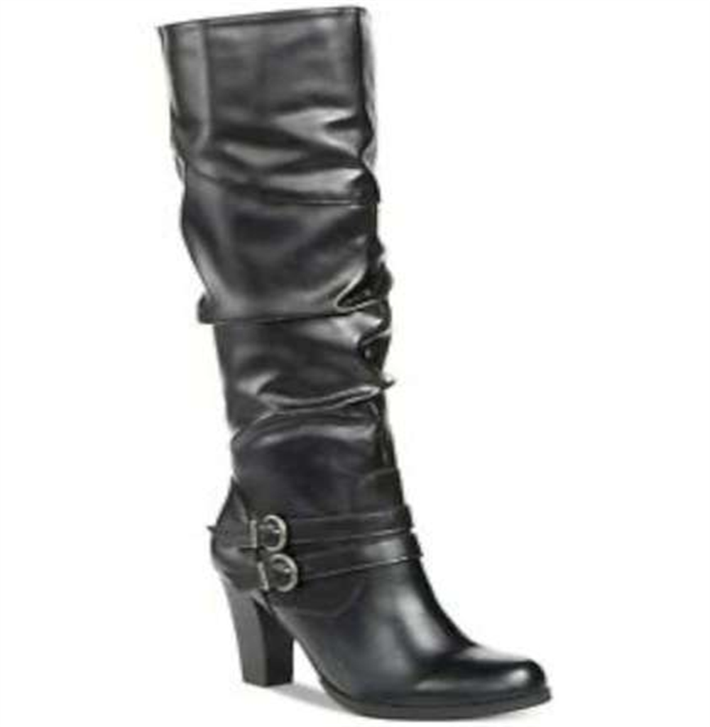 Style & Co Women's Almond Toe Knee High Fashion Boots Black Size 9M