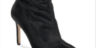 Badgley Mischka Women's Ronnie Fabric Pointed Toe Mid Calf Fashion Boots Black  Size 8 M