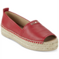 DKNY Women's Mer Leather Open Toe Casual Espadrille Sandals Red Size 8.5