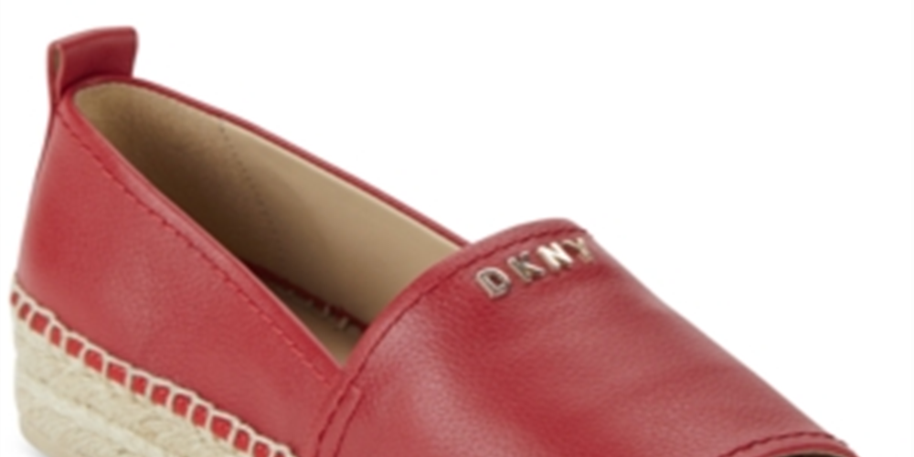 DKNY Women's Mer Leather Open Toe Casual Espadrille Sandals Red Size 8.5