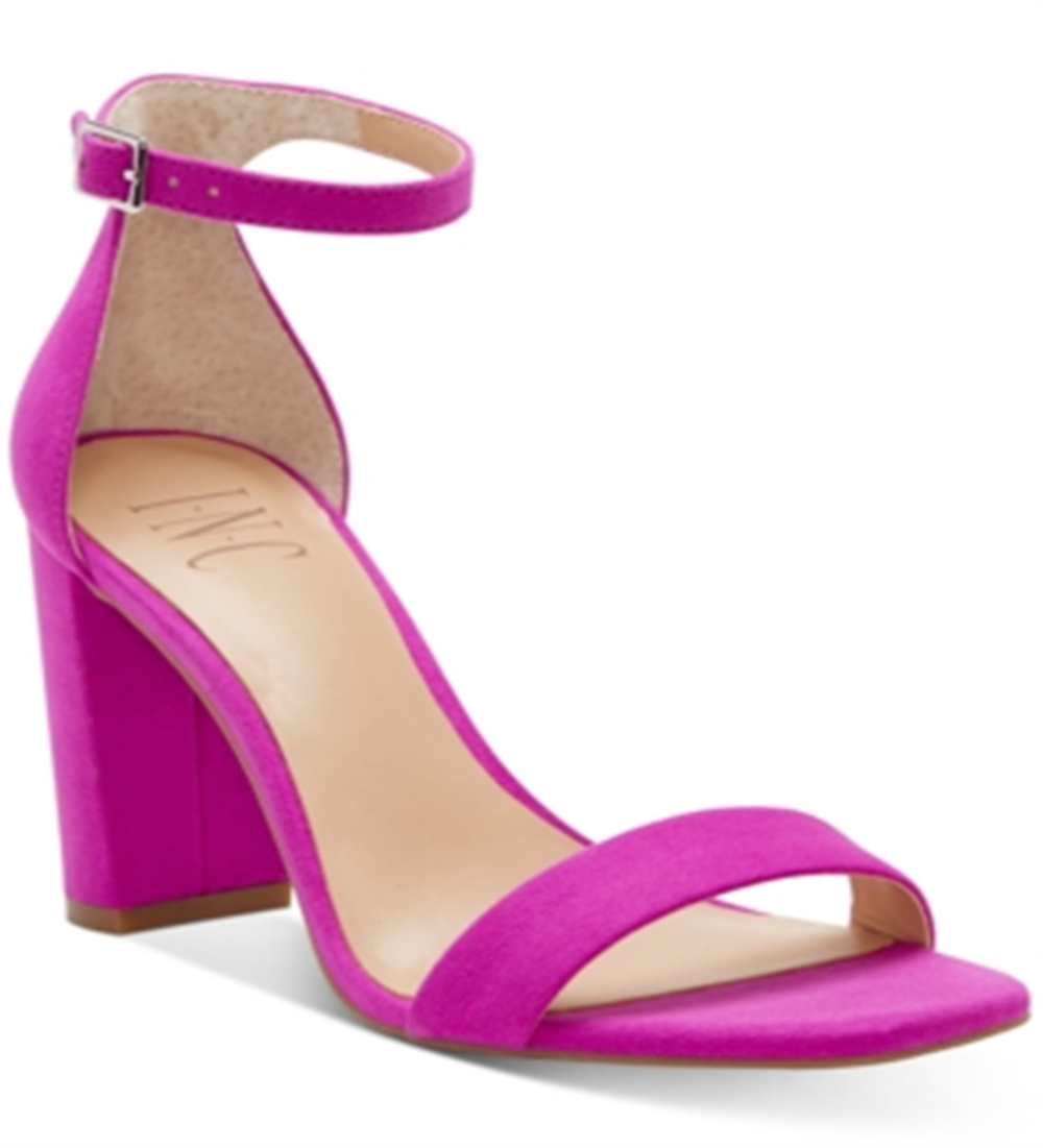 INC International Concepts Women's Lexini Microsuede Ankle Strap Dress Sandals Purple Size 9 Medium