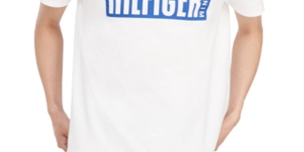 Tommy Hilfiger Men's Logo Crew Neck T-Shirt White Size Medium
