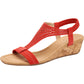 Alfani Womens Vacanzaa 2 Faux Leather Wedge Sandals Red Size 10.5 M