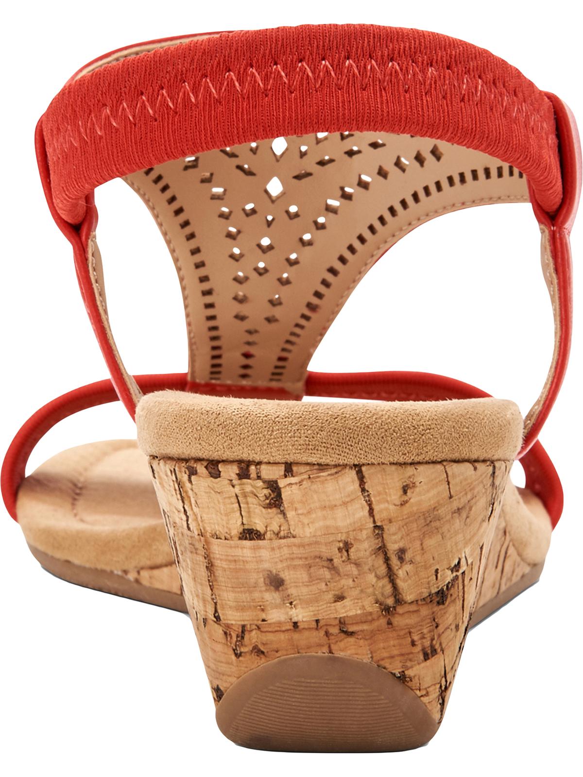 Alfani Womens Vacanzaa 2 Faux Leather Wedge Sandals Red Size 10.5 M