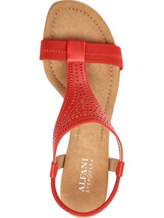 Alfani Womens Vacanzaa 2 Faux Leather Wedge Sandals Red Size 10.5 M