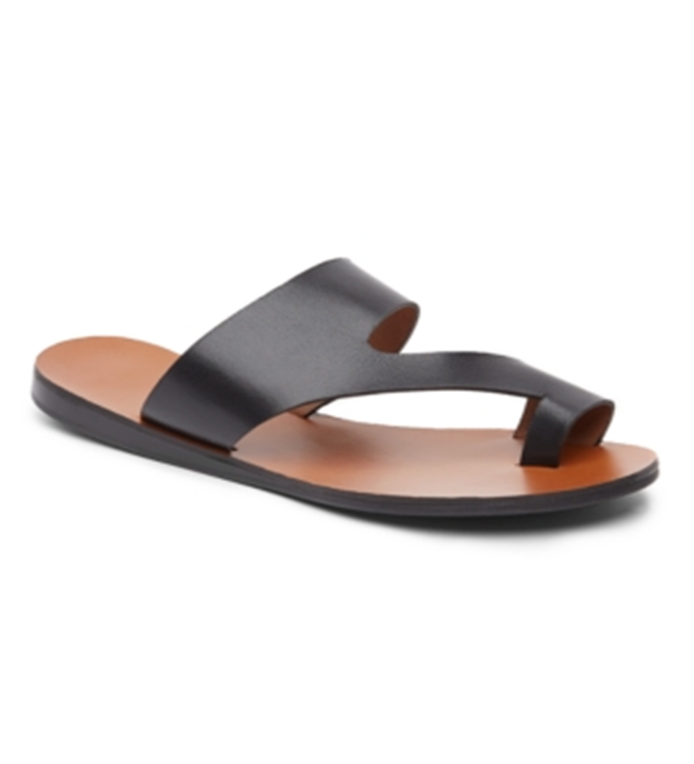 Kenneth Cole Women's Palm Leather Sandal Black Size 7.5 M