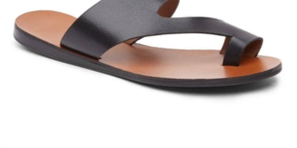 Kenneth Cole Women's Palm Leather Sandal Black Size 7.5 M