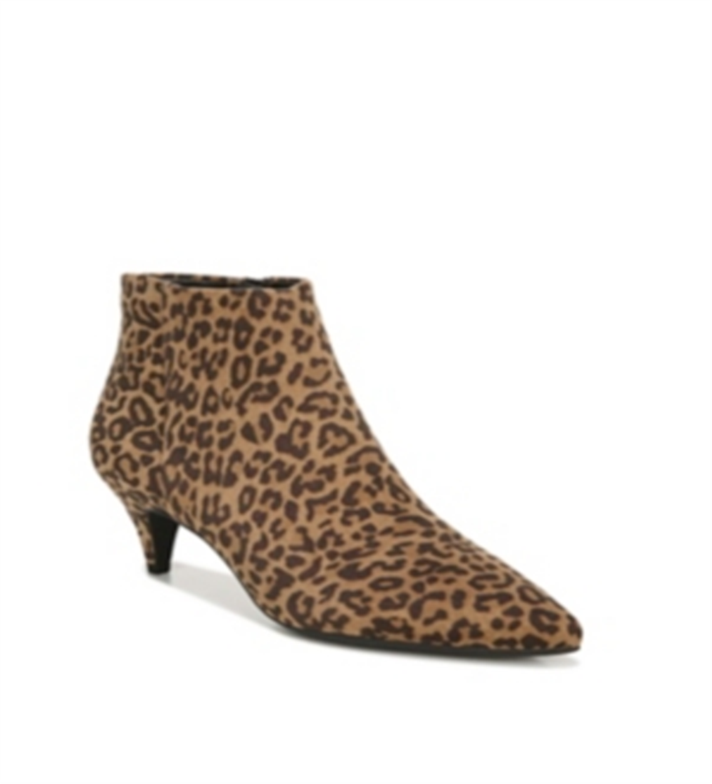 Circus by Sam Edelman Women's Animal Print Kirby Pointed Toe Kitten Heel Zip up Dress Booties Brown Size 8 M