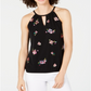 INC International Concepts Women's Embellished Bubble Hem Halter Top Black Size Petite L