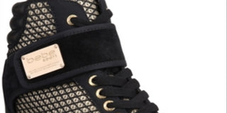 Bebe Women's Calisto Wedge Fashion Sneakers Black Size 7M