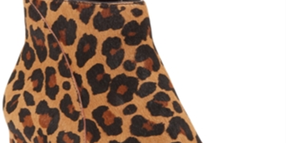 INC International Concepts Women's Floriann Calf Hair Animal Print Ankle Boots Brown Size 6 M